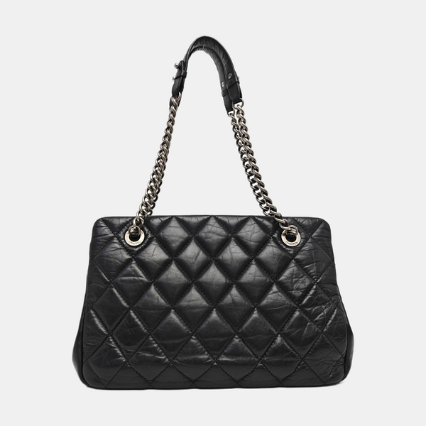 Quilted Calfskin Tote Bag Black