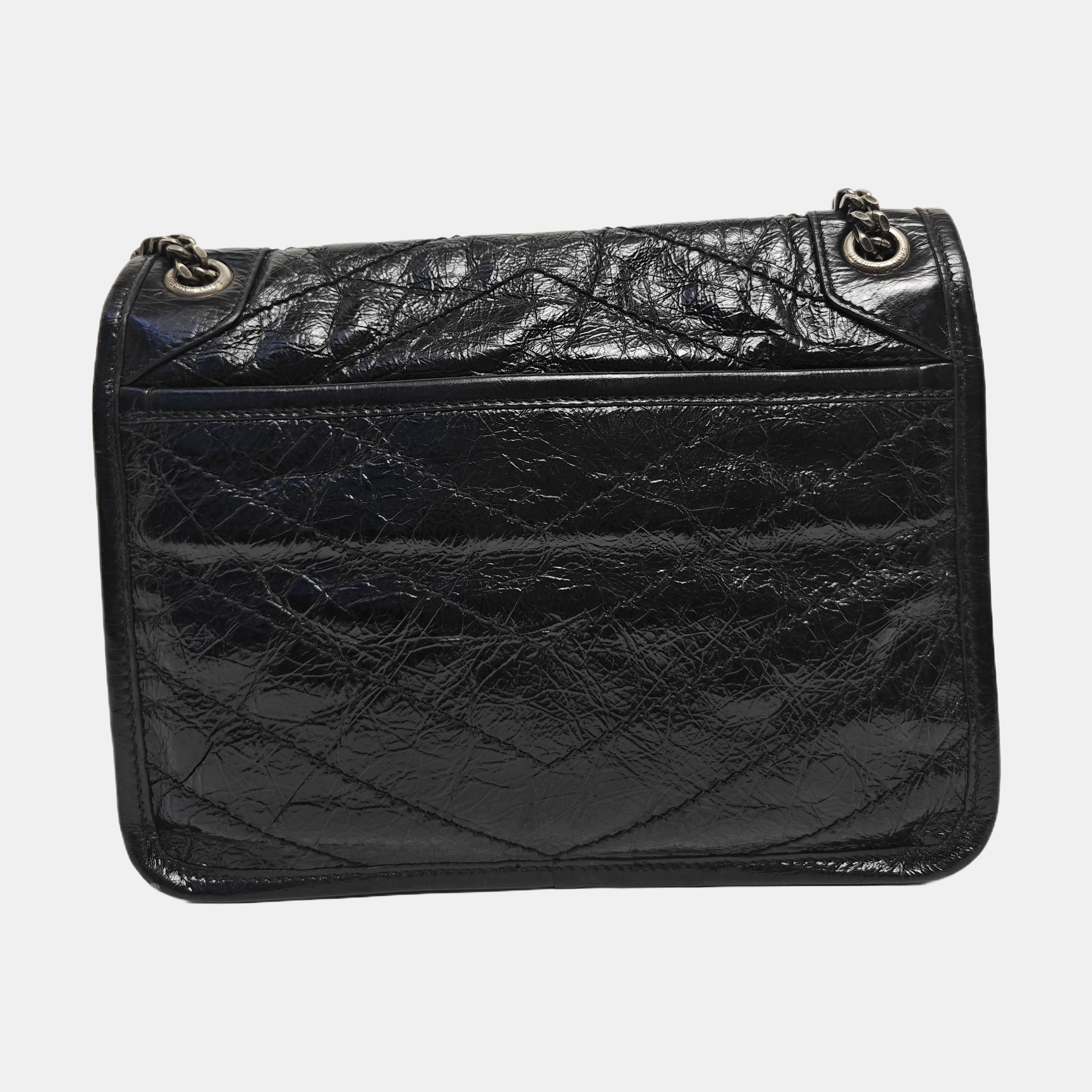 NIKI Small Chevron Calfskin Black