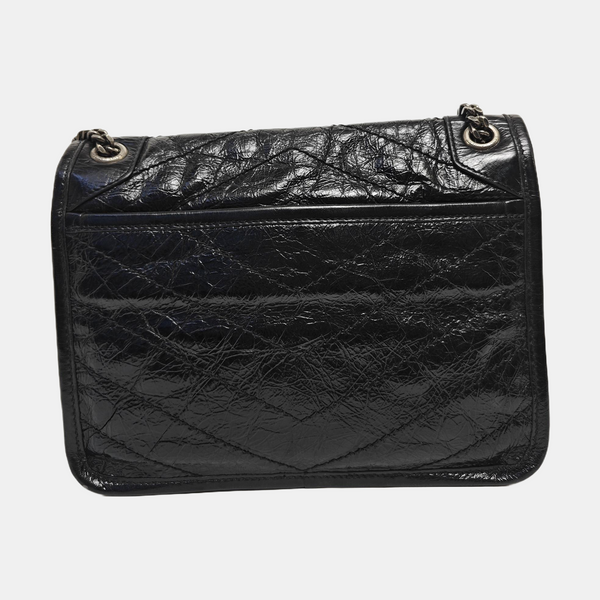 NIKI Small Chevron Calfskin Black