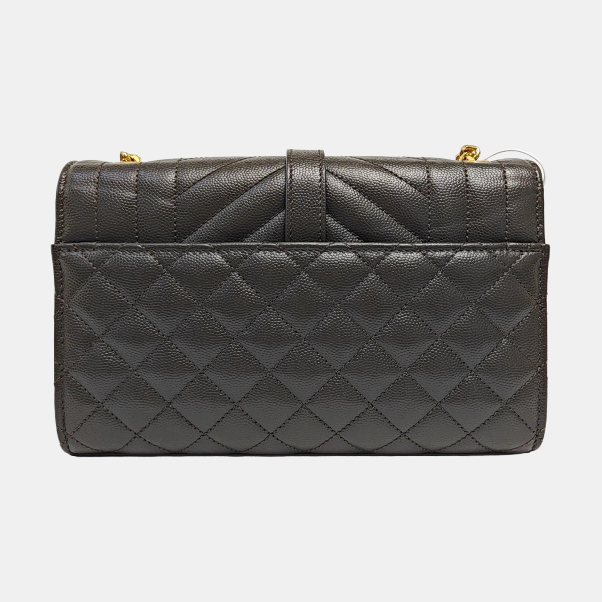 ENVELOPE Small Quilted Calfskin Gray