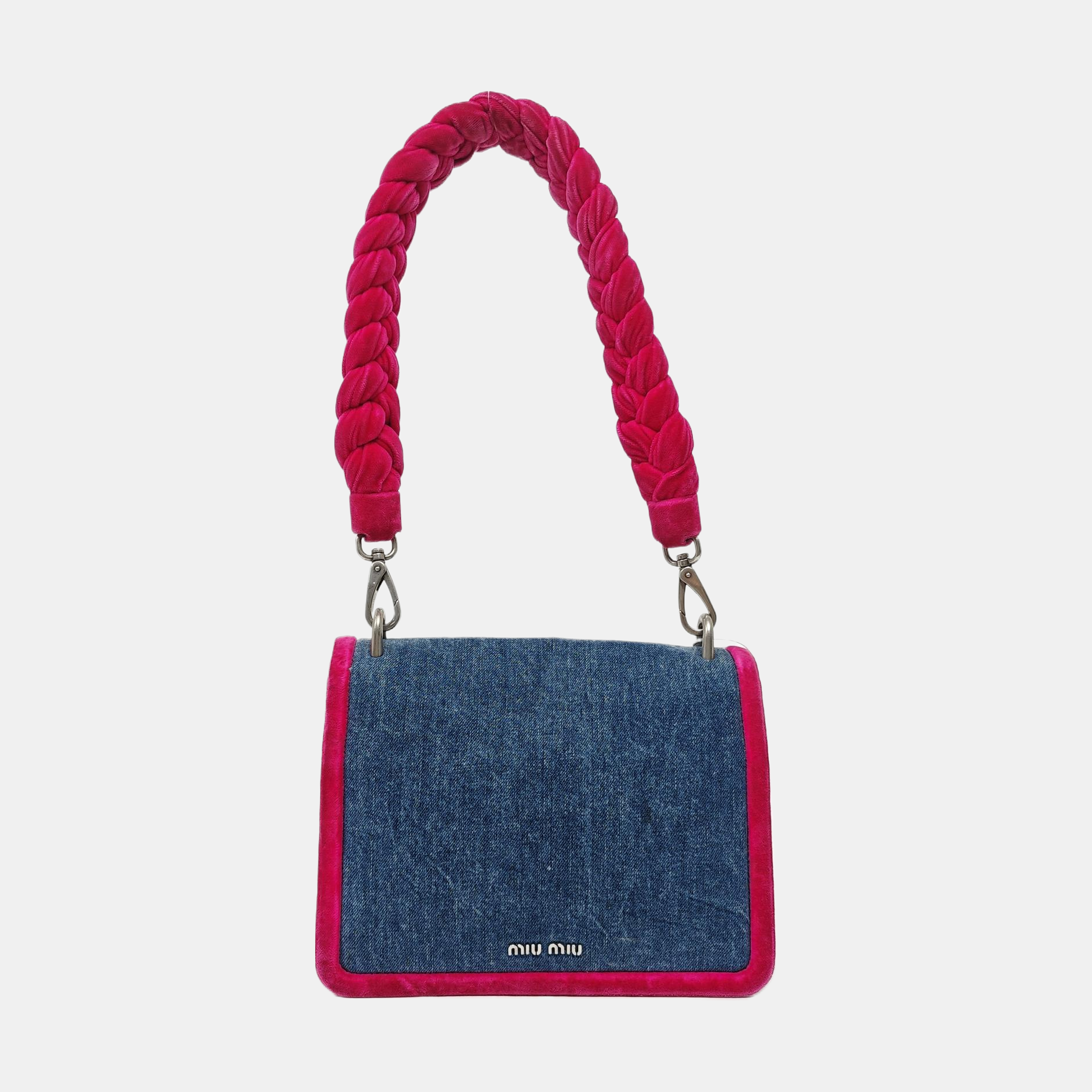 Denim Top Handle Bag Blue