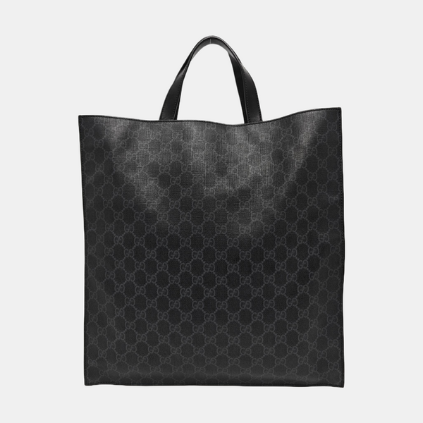 Monogram Coated Canvas Tote Bag Black
