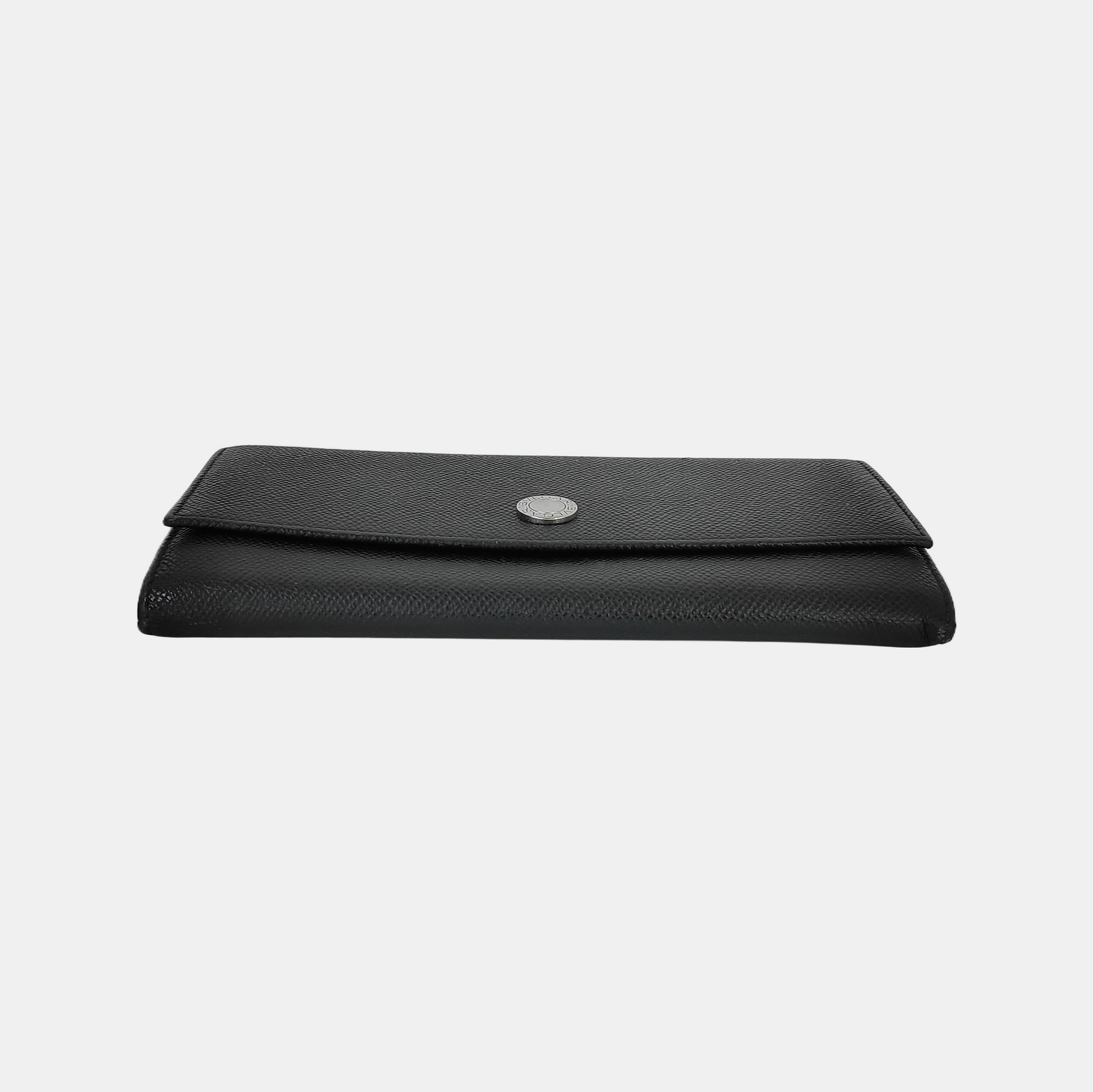 BVLGARI Calfskin Black Wallet