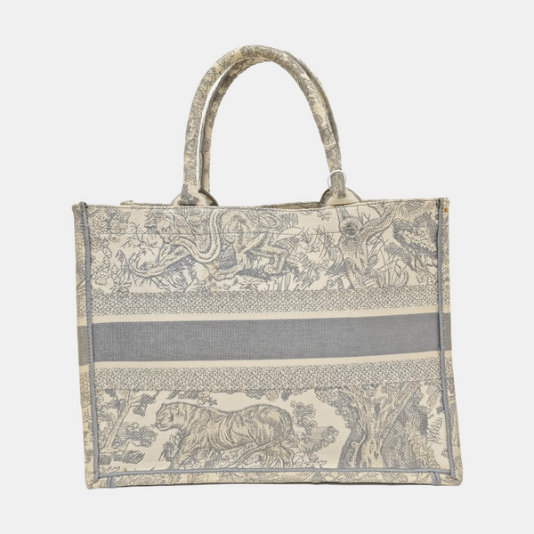 Book Tote Medium Canvas Gray