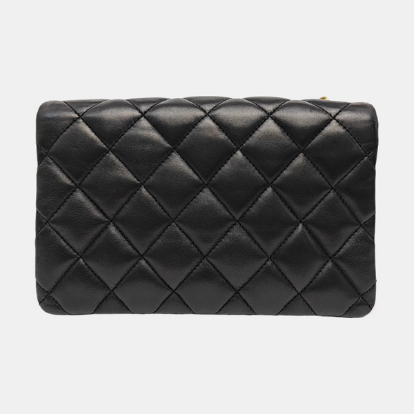 Quilted Lambskin Shoulder Bag Small Black