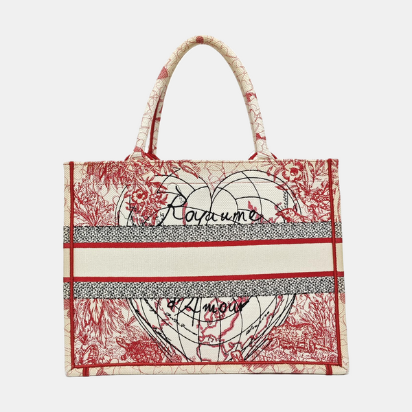 Book Tote Medium Fabric Red