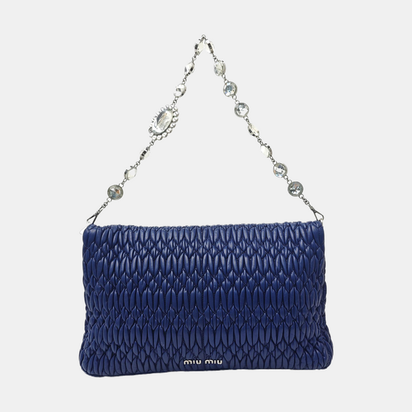 Crystal Quilted Lambskin Blue