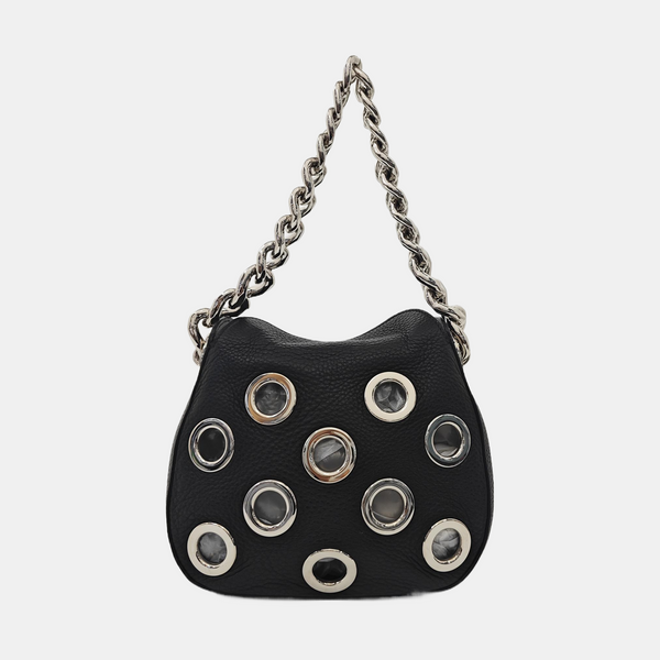 Calfskin Top Handle Bag Black