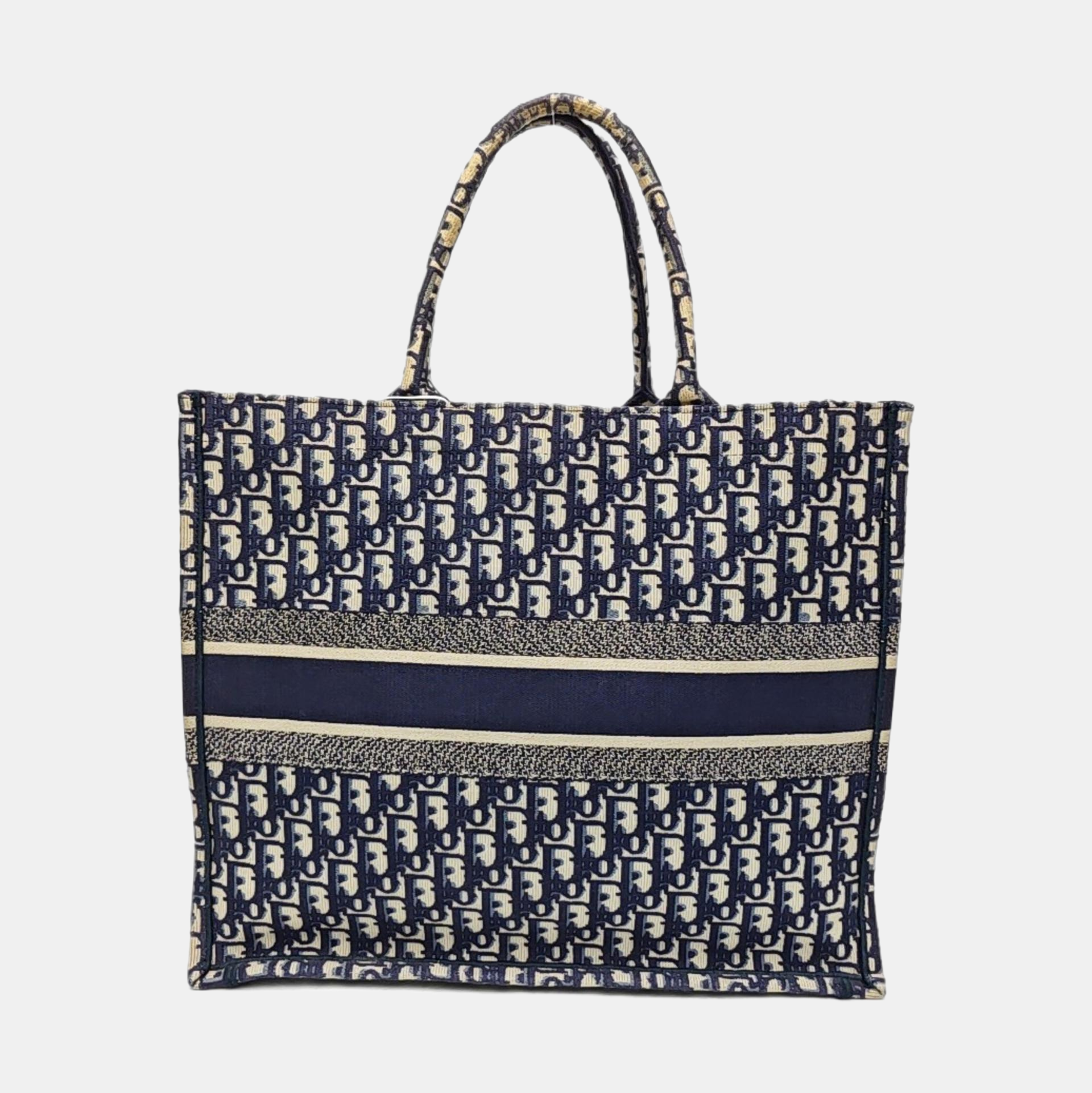 Book Tote Large Oblique Canvas Beige