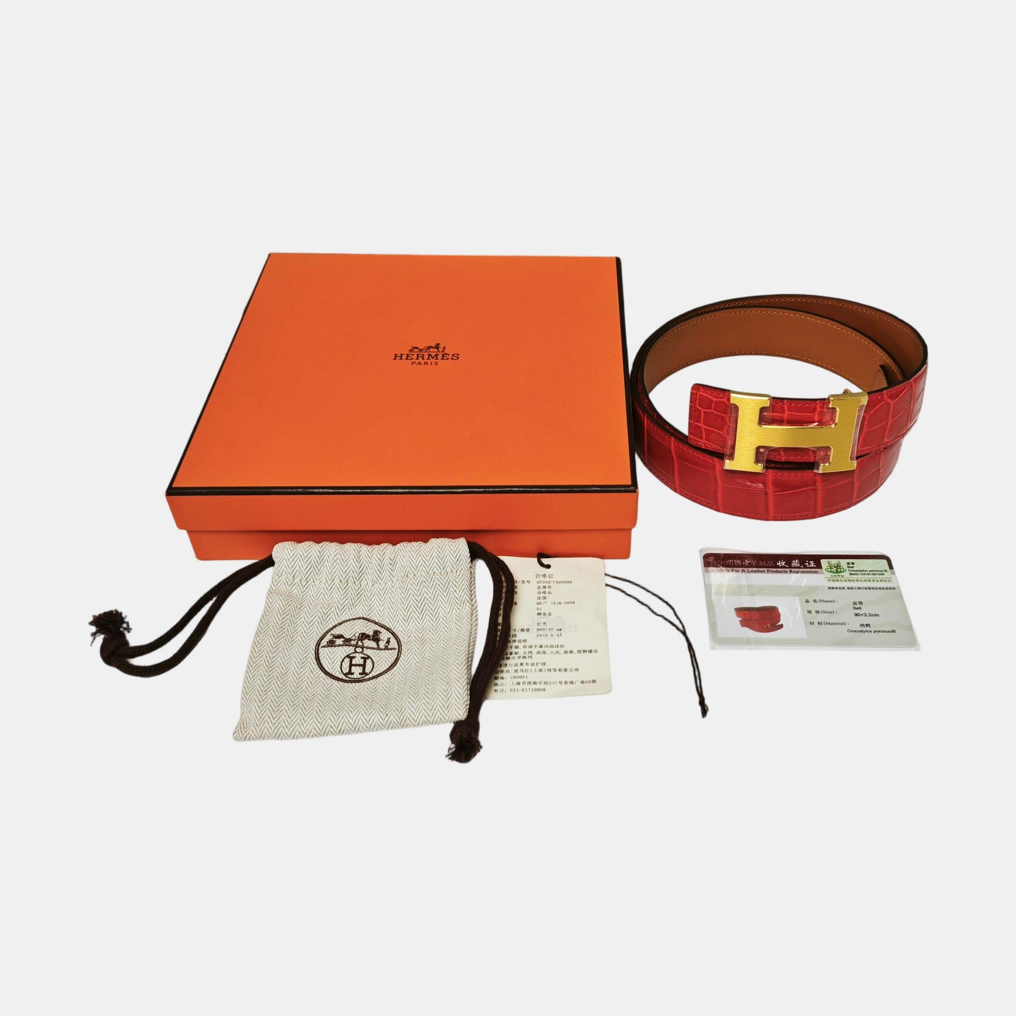 Leather Belt Red