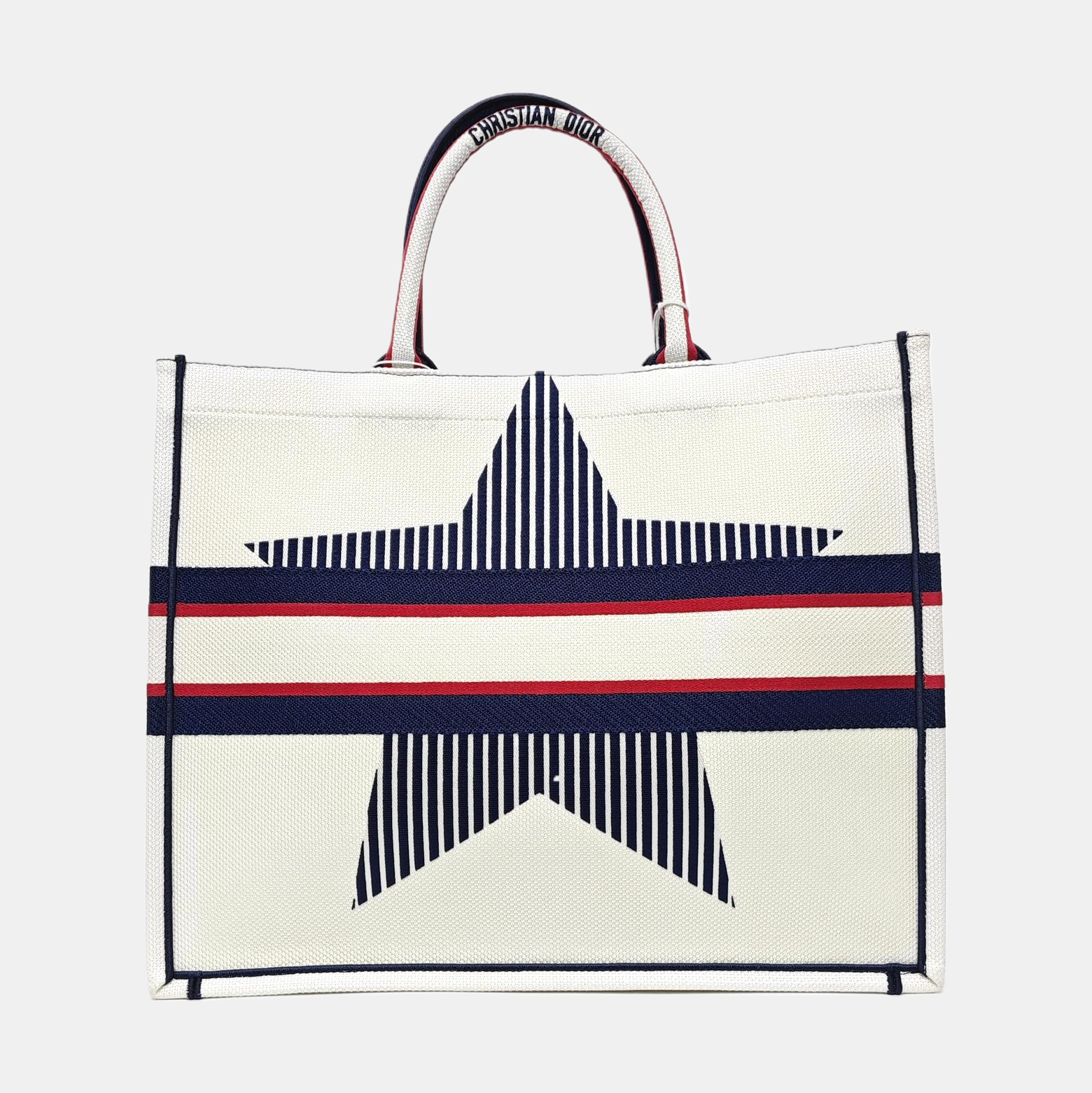Authenticated pre-owned  Book Tote Large Canvas White - Tote Bag at Looply