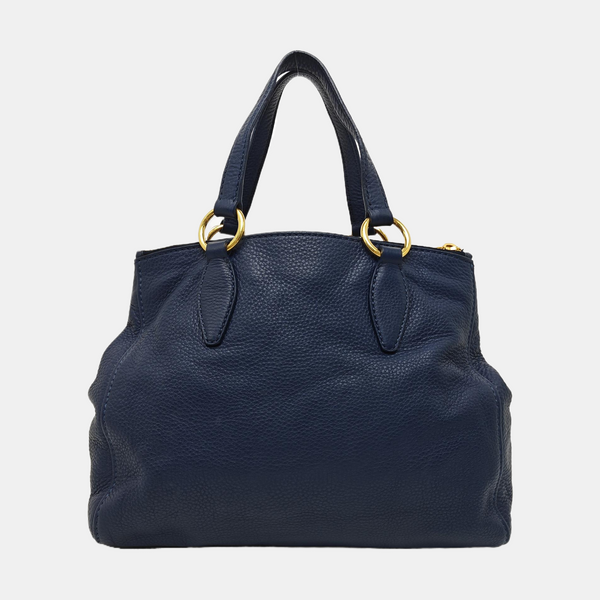 Calfskin Top Handle Bag Blue
