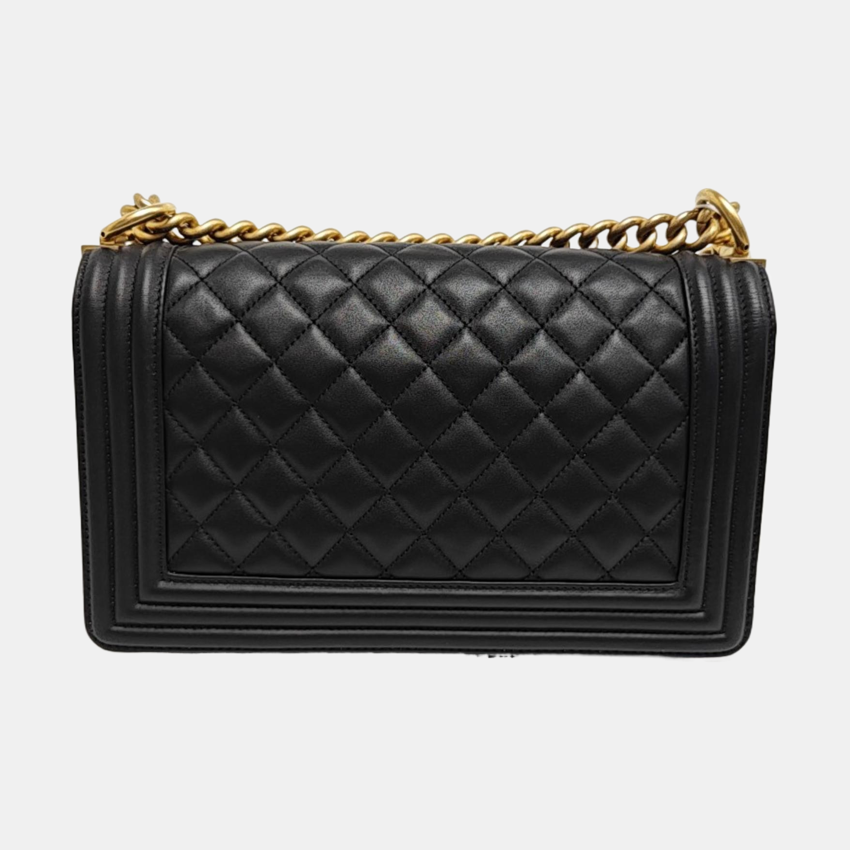 BOY CHANEL Medium Quilted Calfskin Black