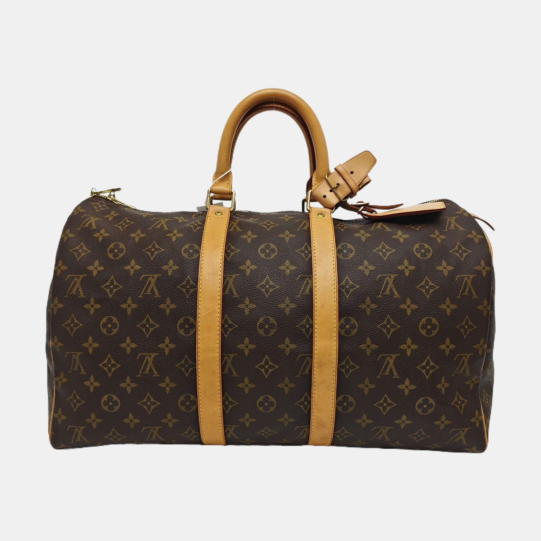 KEEPALL 45 Monogram Coated Canvas Brown