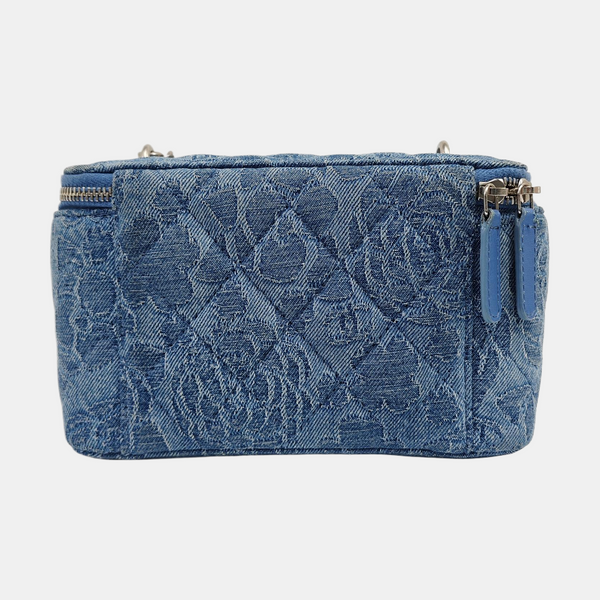 VANITY CASE Small Quilted Denim Blue