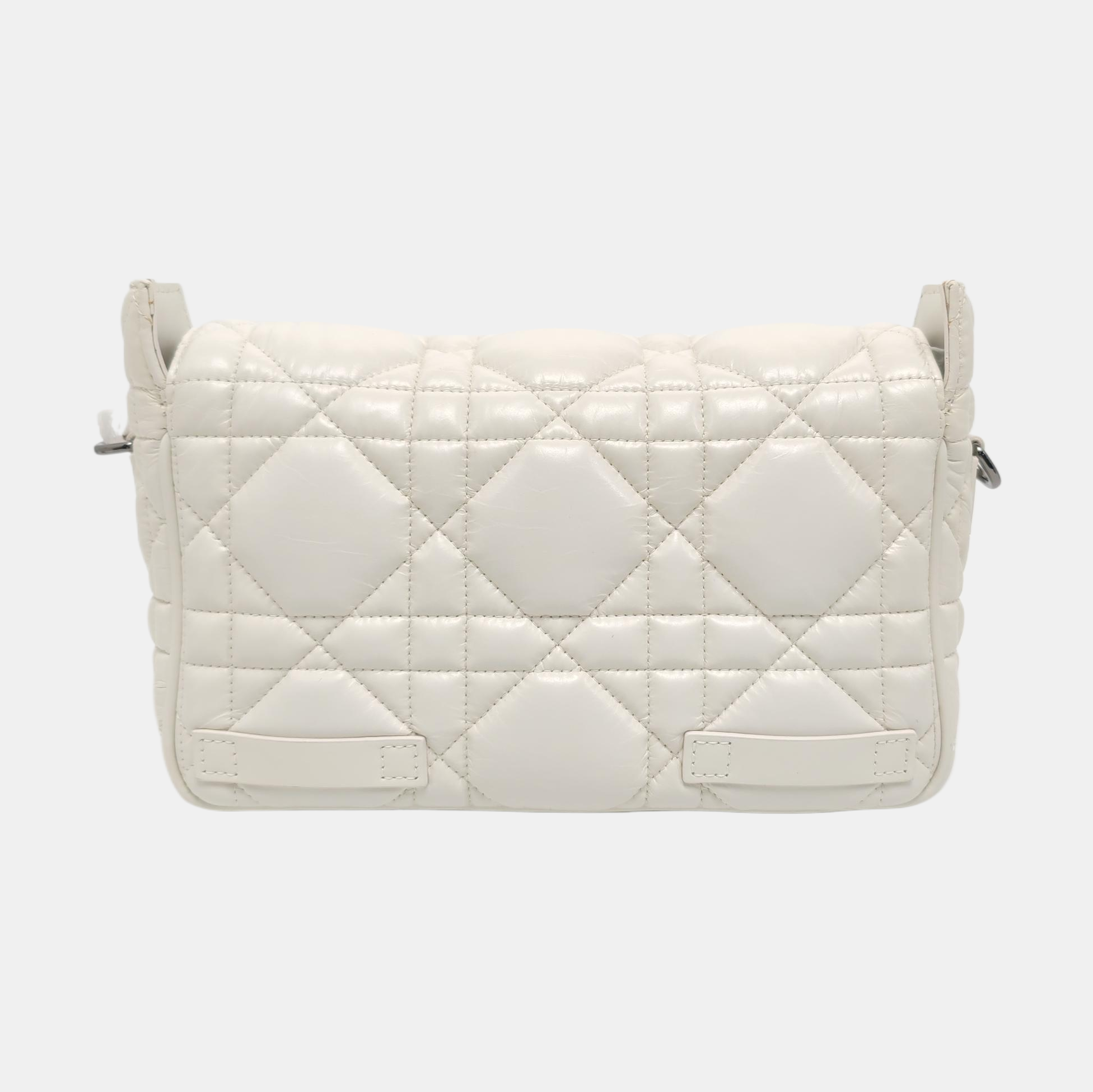 Authenticated pre-owned  Diorcamp Small Cannage Calfskin White - Shoulder Bag at Looply