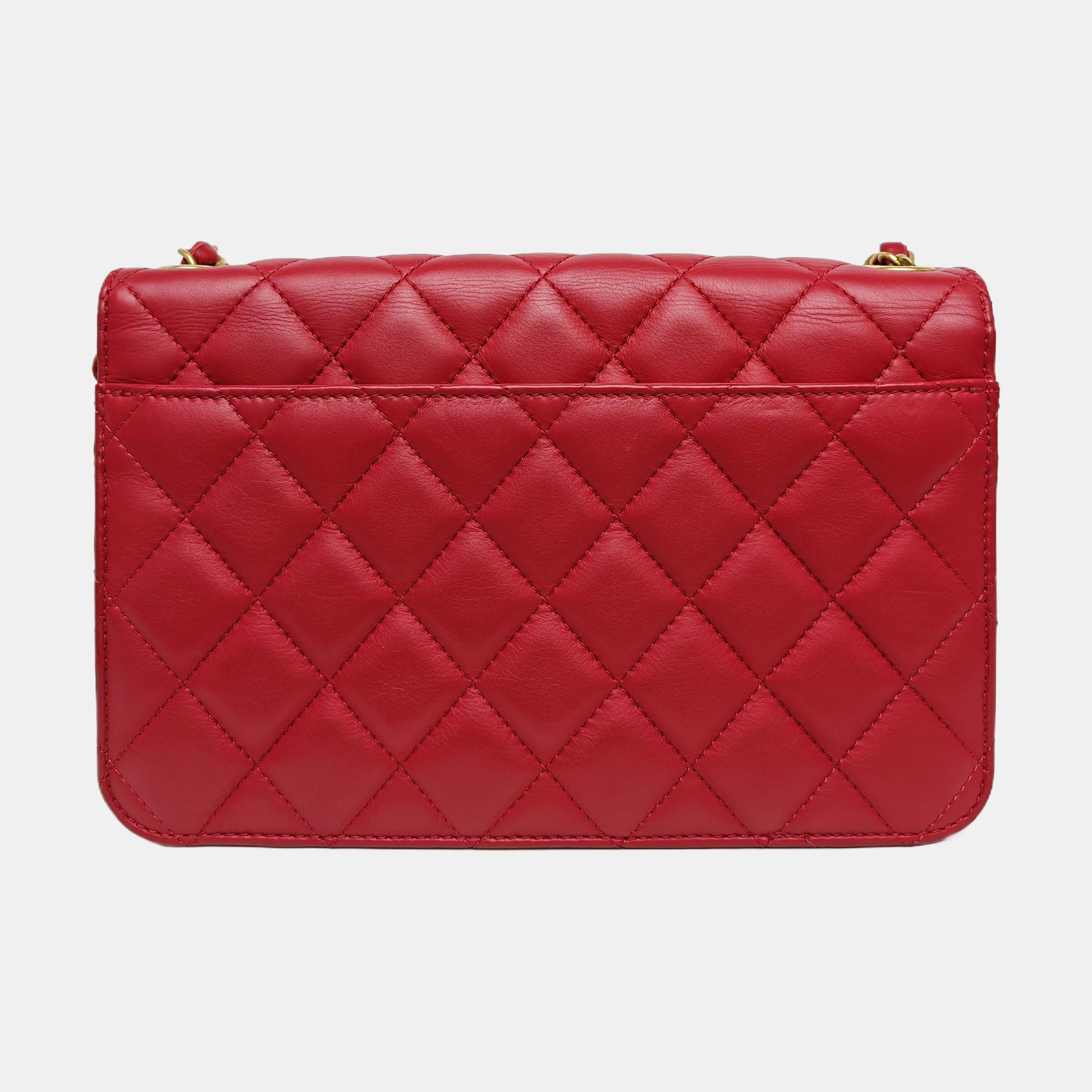 Quilted Calfskin Shoulder Bag Red