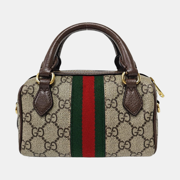 Ophidia Mini Monogram Coated Canvas Beige