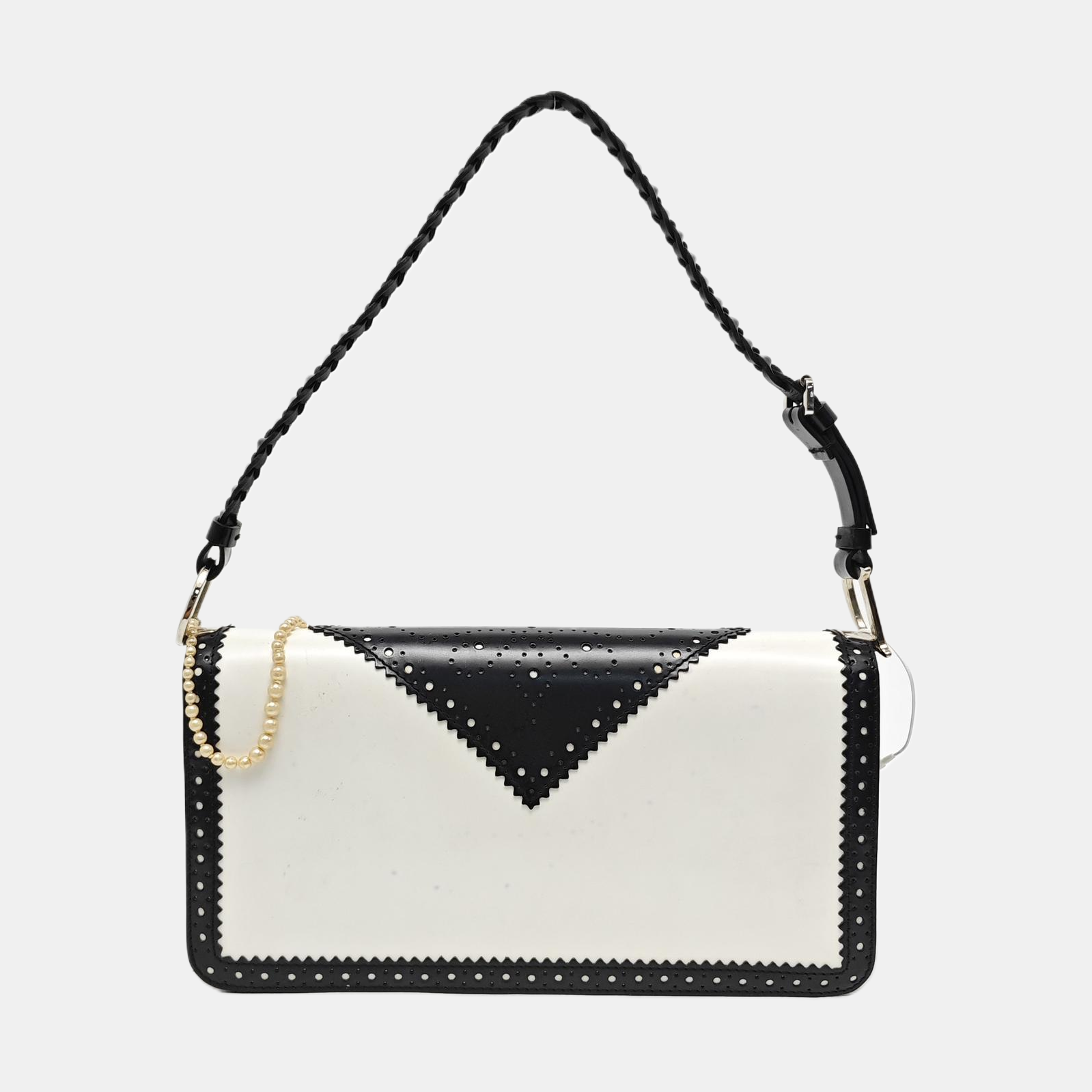 Oblique Canvas Shoulder Bag White