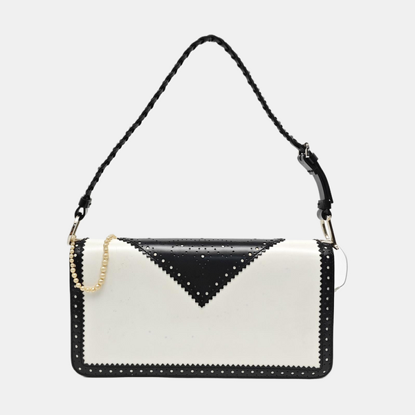 Oblique Canvas Shoulder Bag White