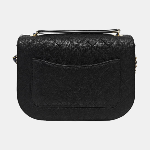 THREAD AROUND Medium Quilted Grained Calfskin Black