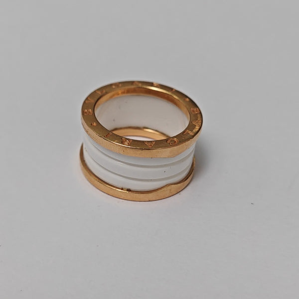 B.ZERO1 18k Rose Gold White Ring EU 54