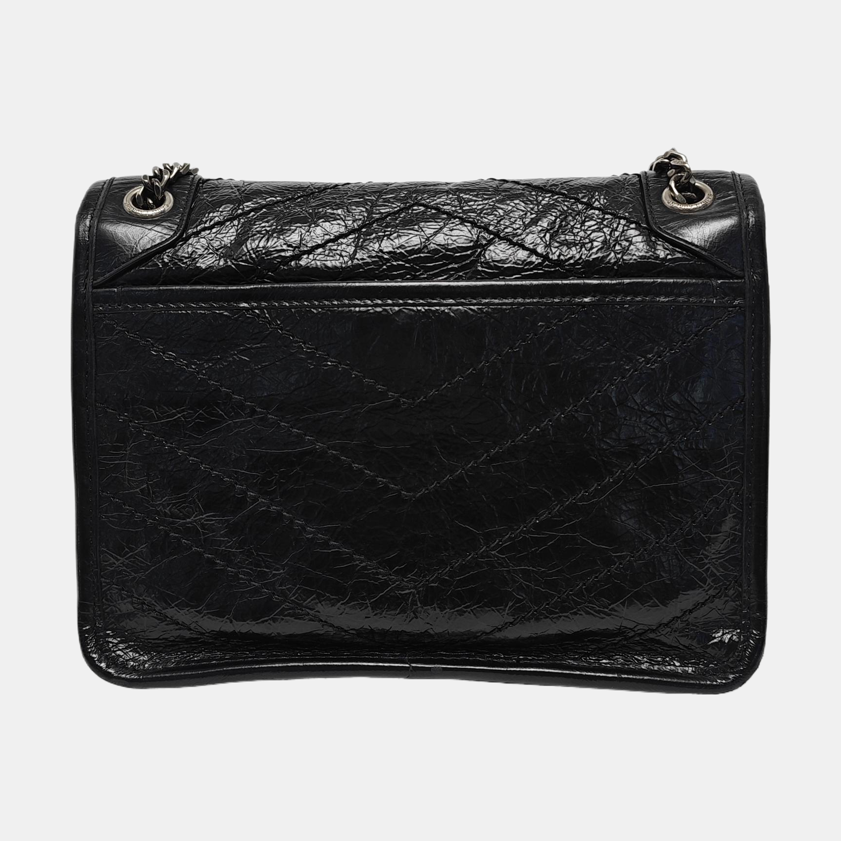 NIKI Small Chevron Calfskin Black