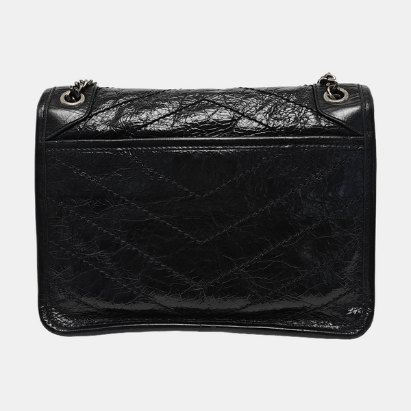 NIKI Small Chevron Calfskin Black