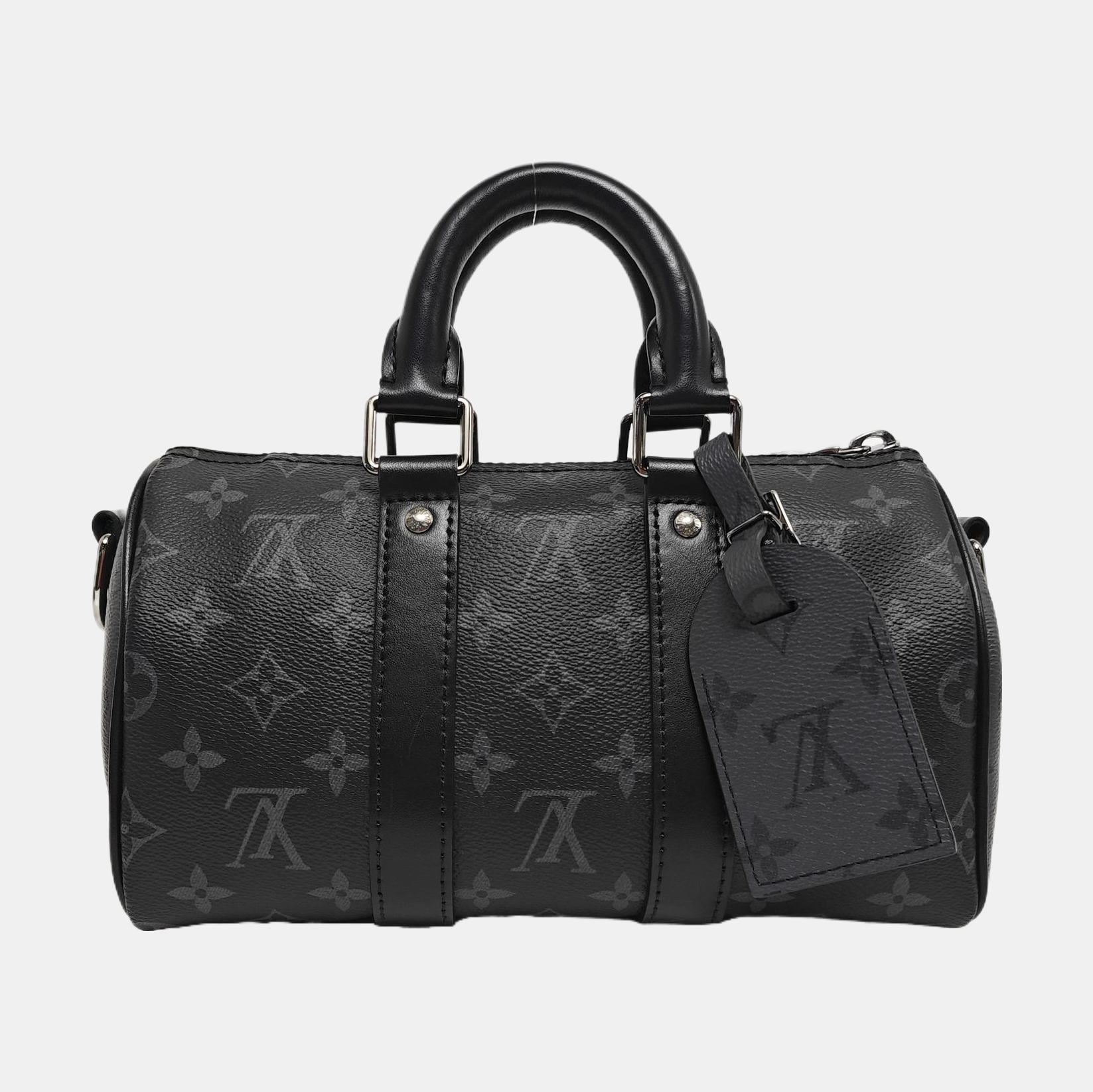KEEPALL 25 Monogram Coated Canvas Black