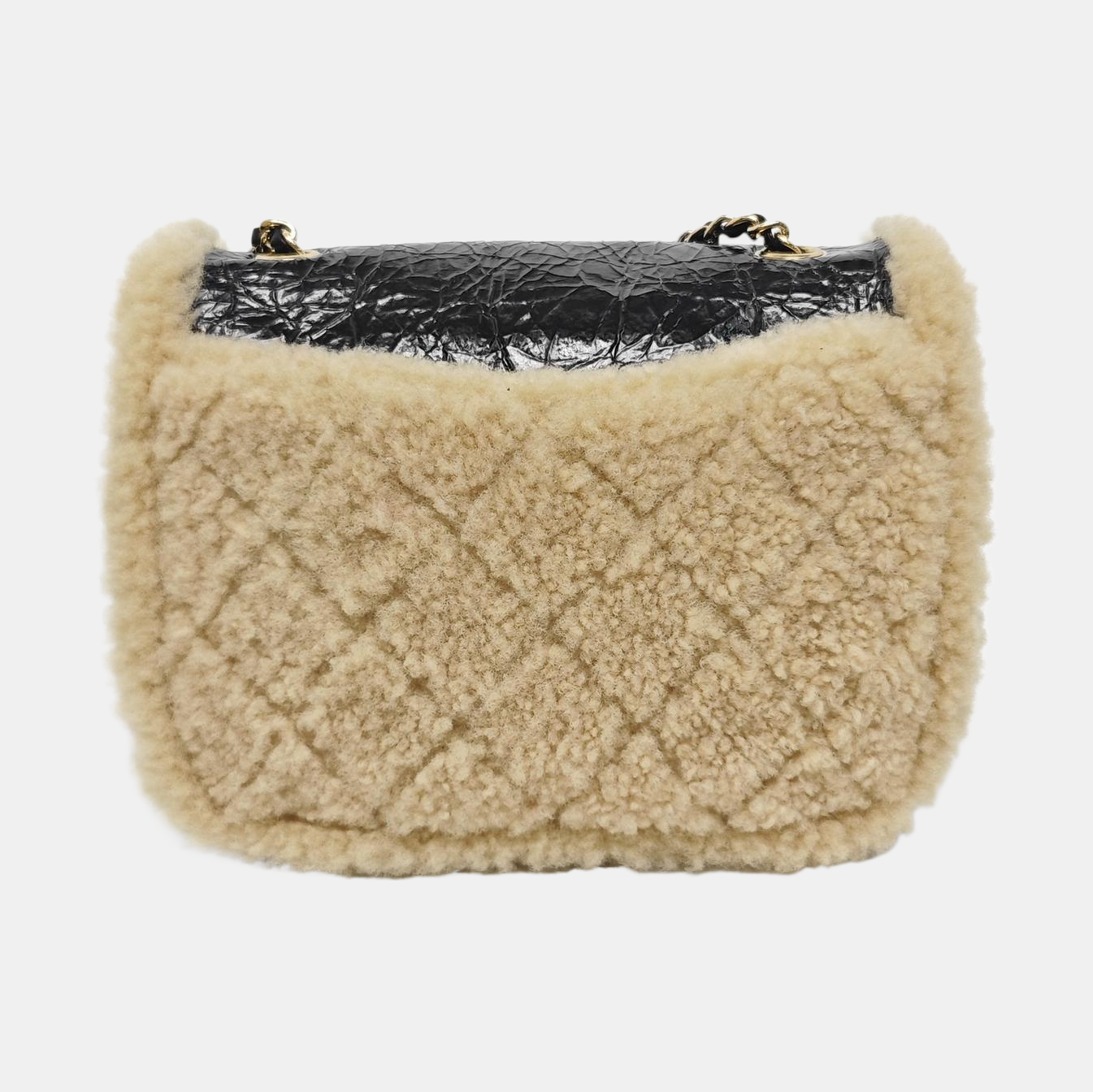 SHEARLING CC MANIA Lambskin Black