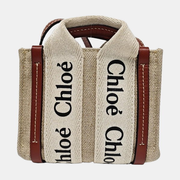 Authenticated pre-owned  Woody Nano Canvas Beige - Tote Bag at Looply