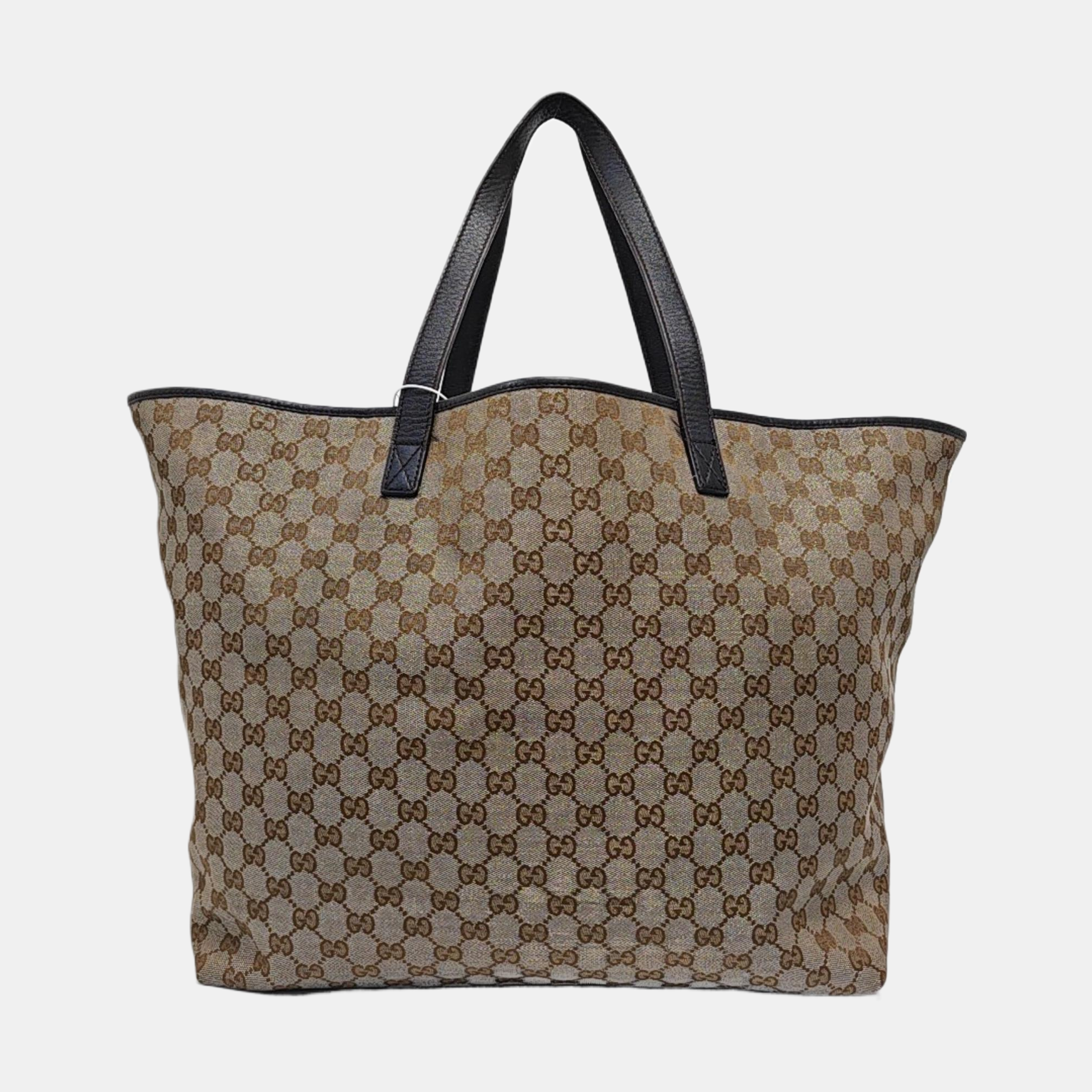Monogram Canvas Tote Bag Brown
