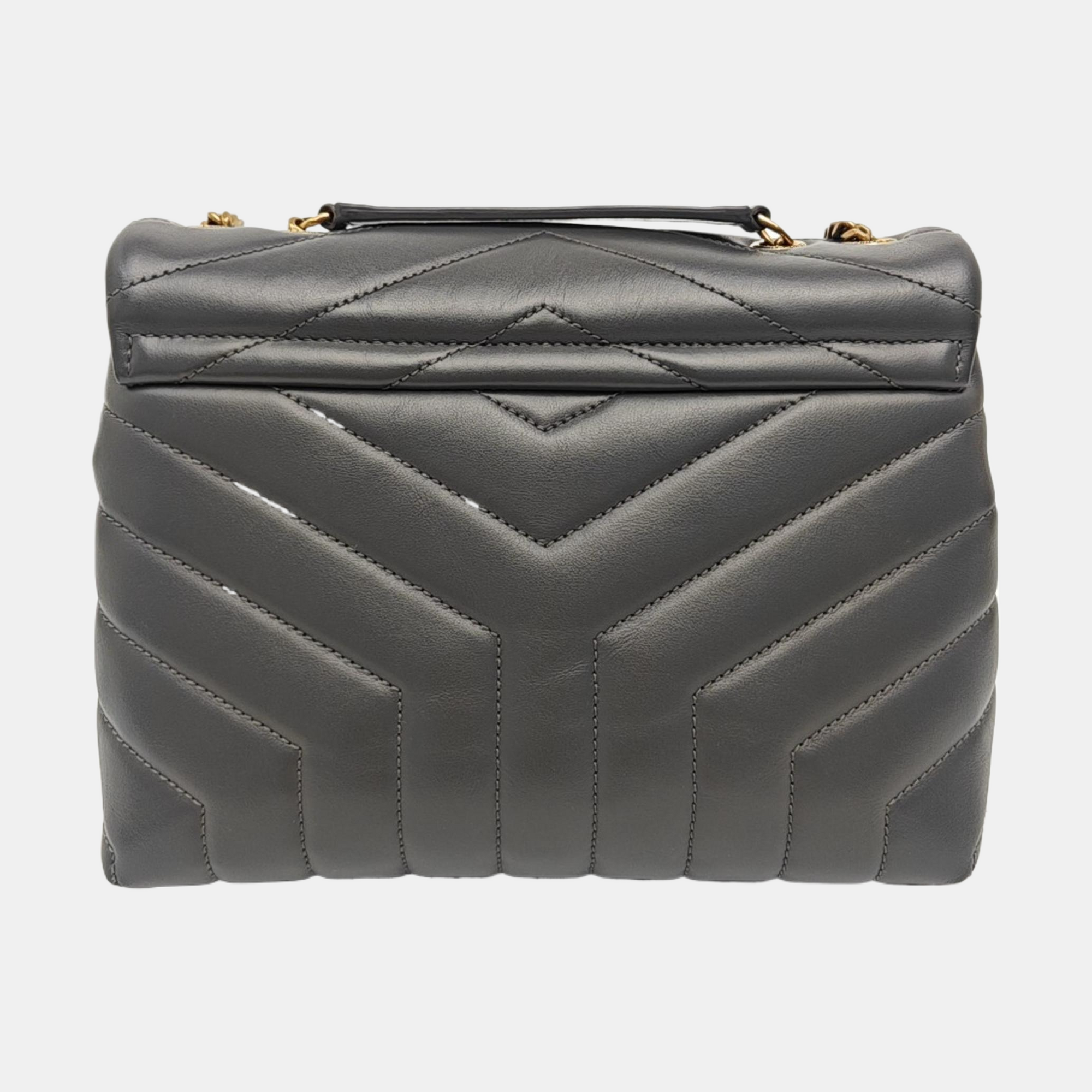 LOULOU Small Quilted Calfskin Gray