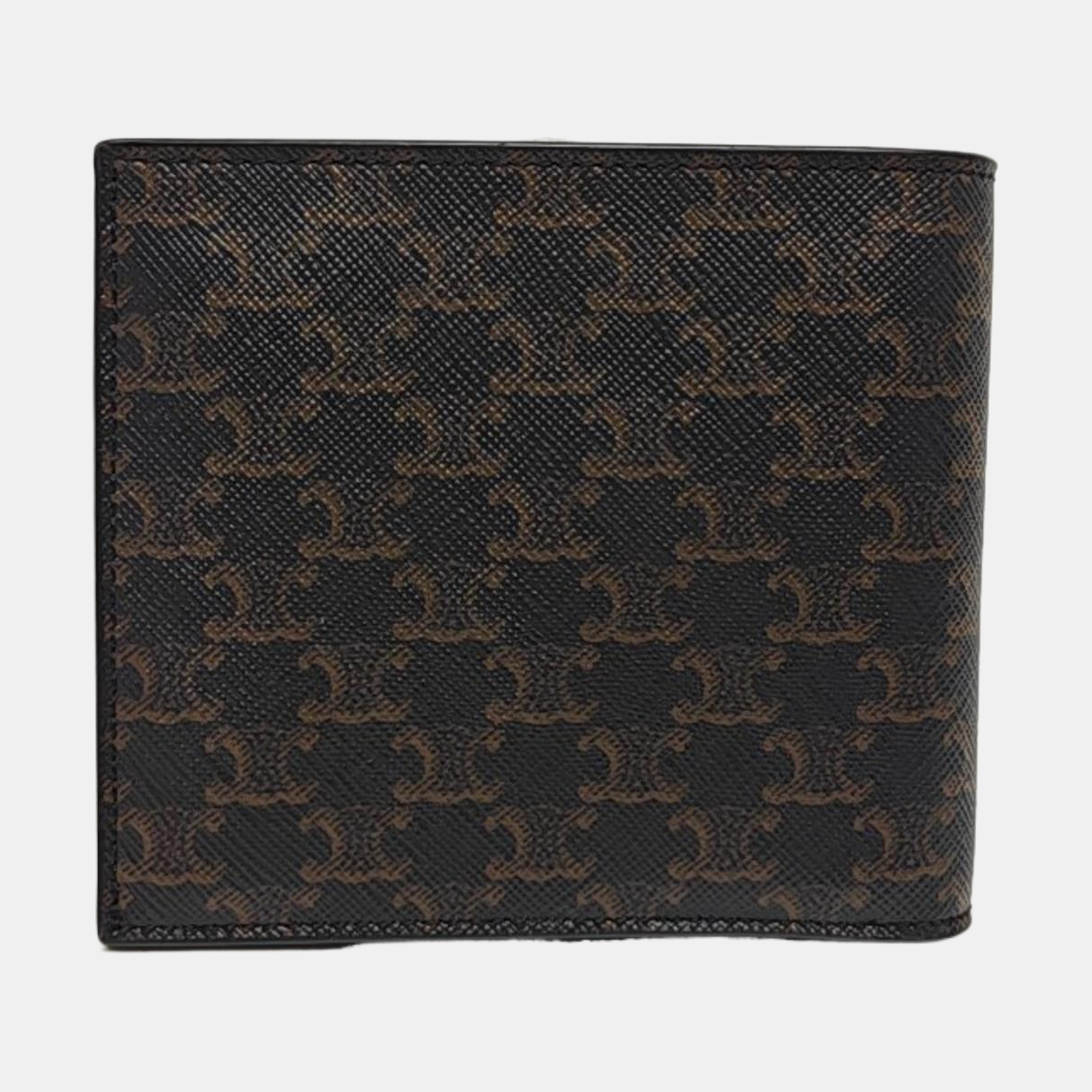 Monedero de cuero negro TRIOMPHE CANVAS
