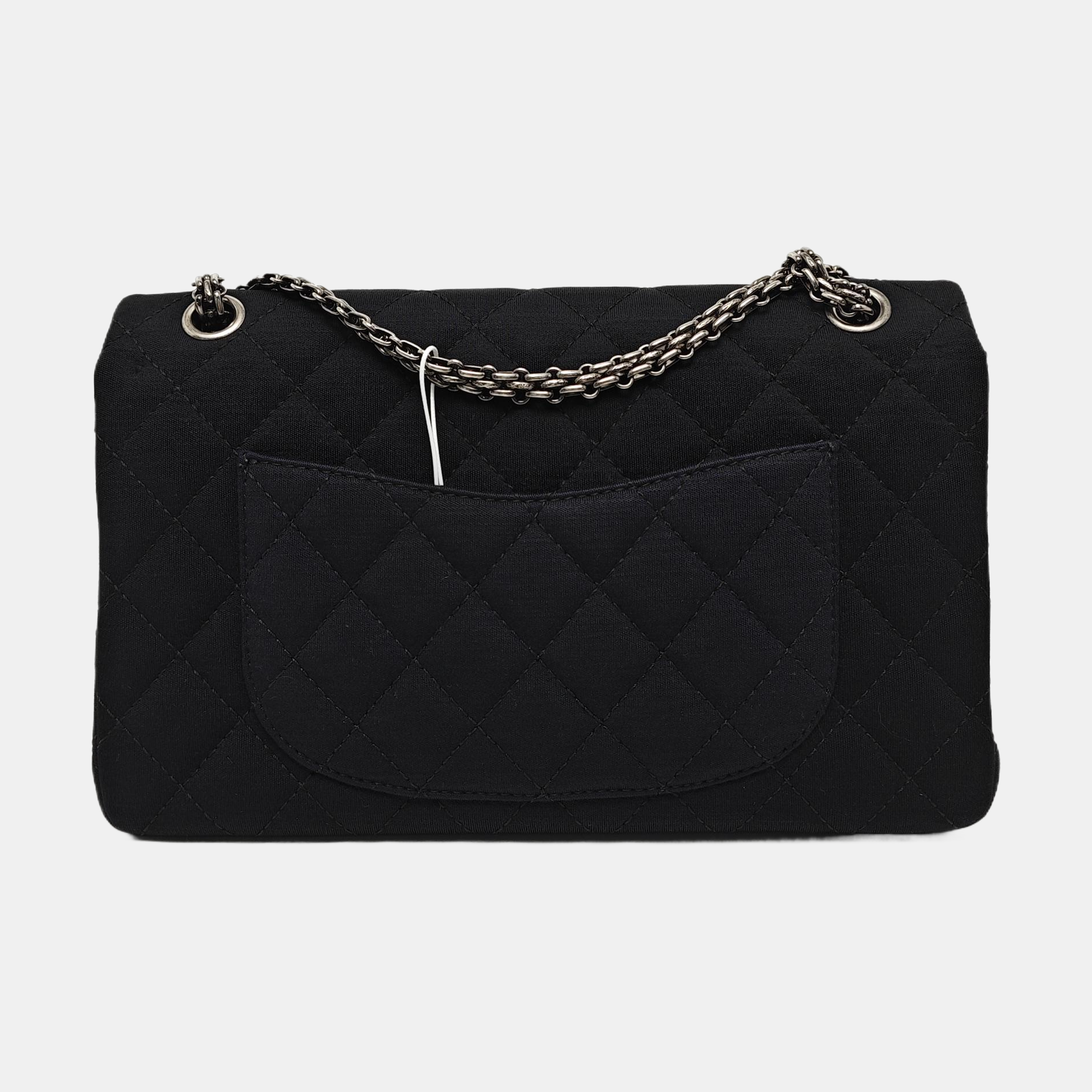 Authenticated pre-owned  2.55 227 (jumbo) Quilted Fabric Black - Shoulder Bag at Looply