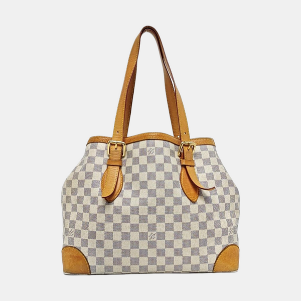 HAMPSTEAD MM Damier Azur Coated Canvas White