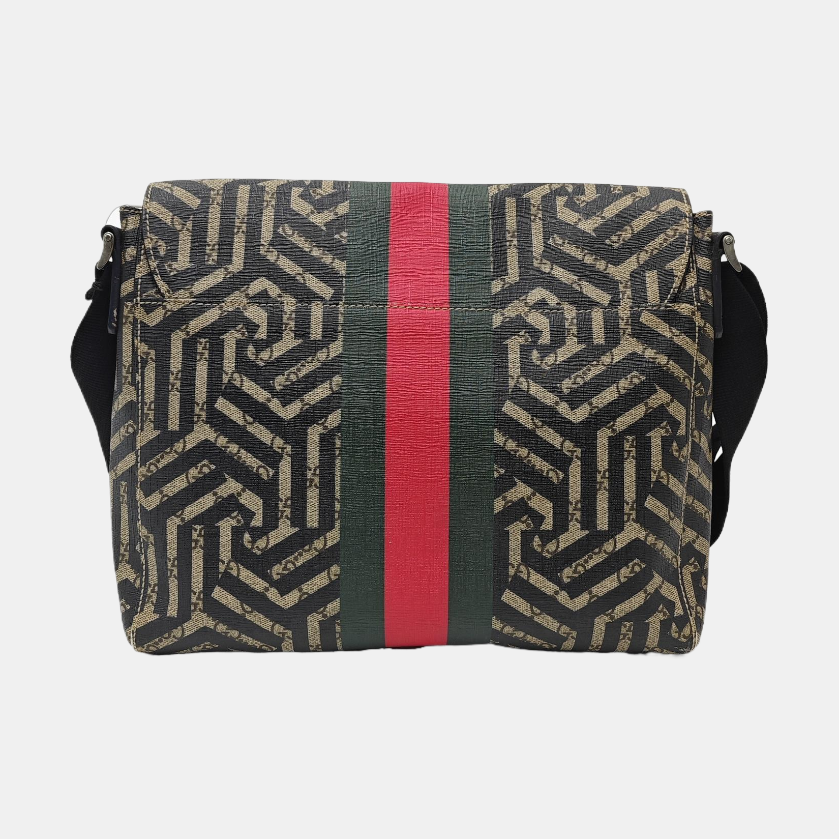 Coated Canvas Shoulder Bag Brown