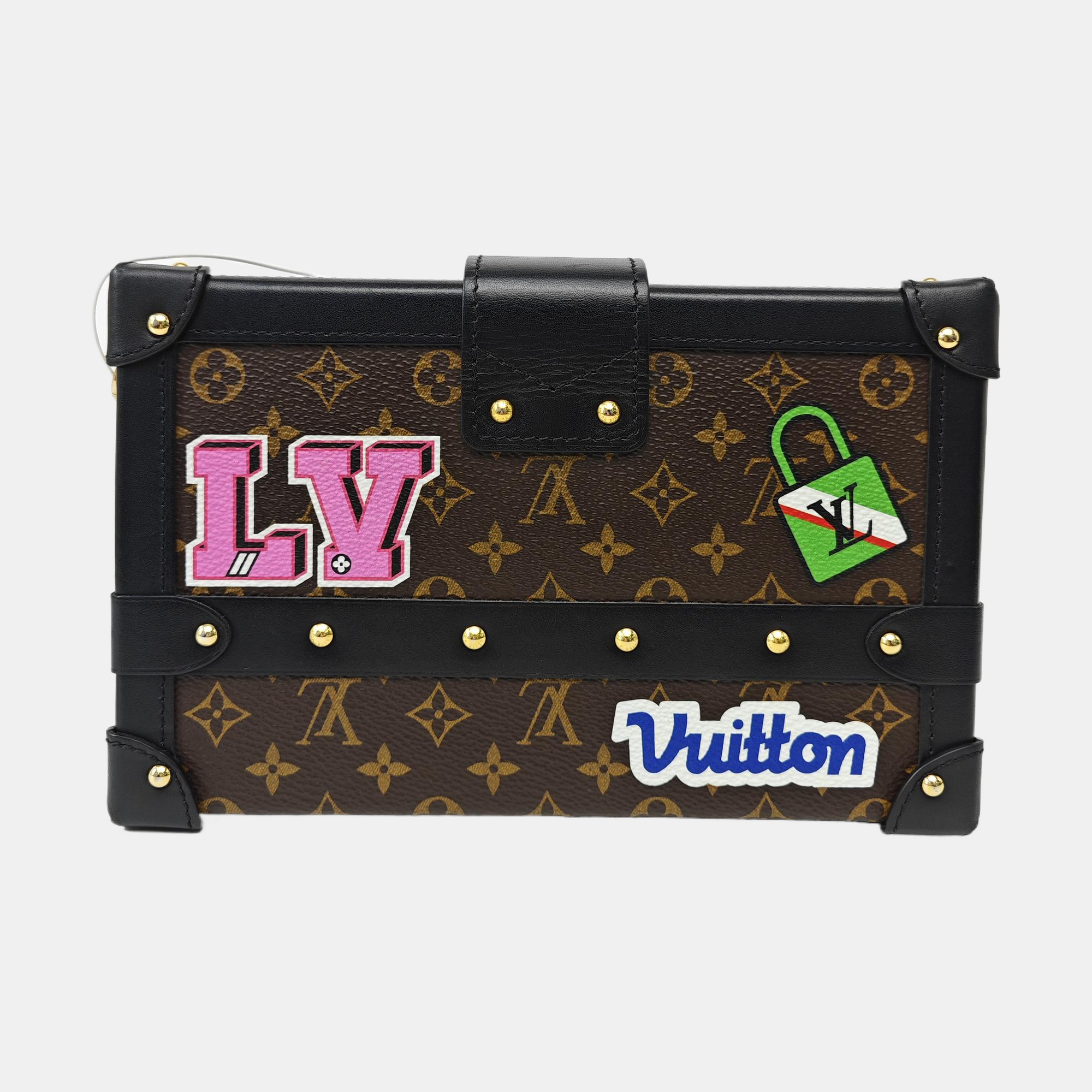 PETITE MALLE Monogram Coated Canvas Brown