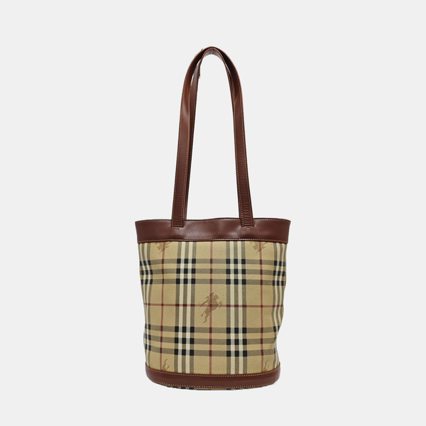 Coated Canvas Bucket Bag Beige