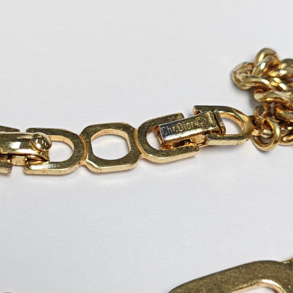 CD Navy Metal Gold Necklace