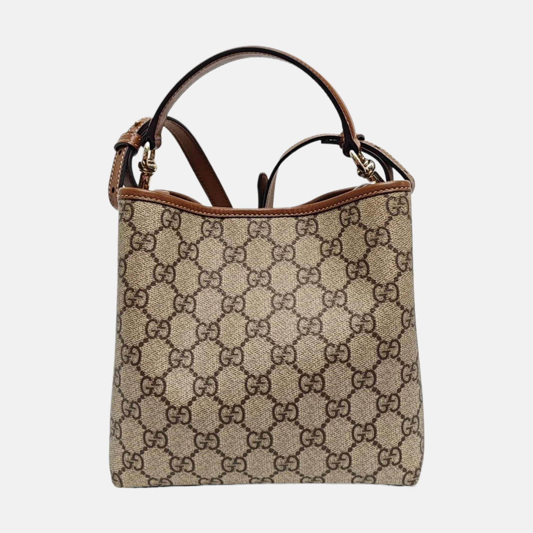 GG Emblem Monogram Coated Canvas Beige