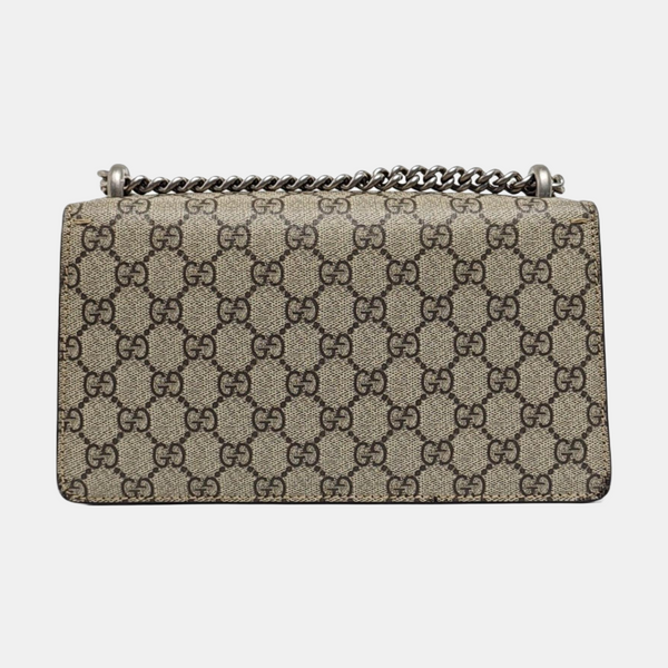 Dionysus Small Monogram Coated Canvas Beige