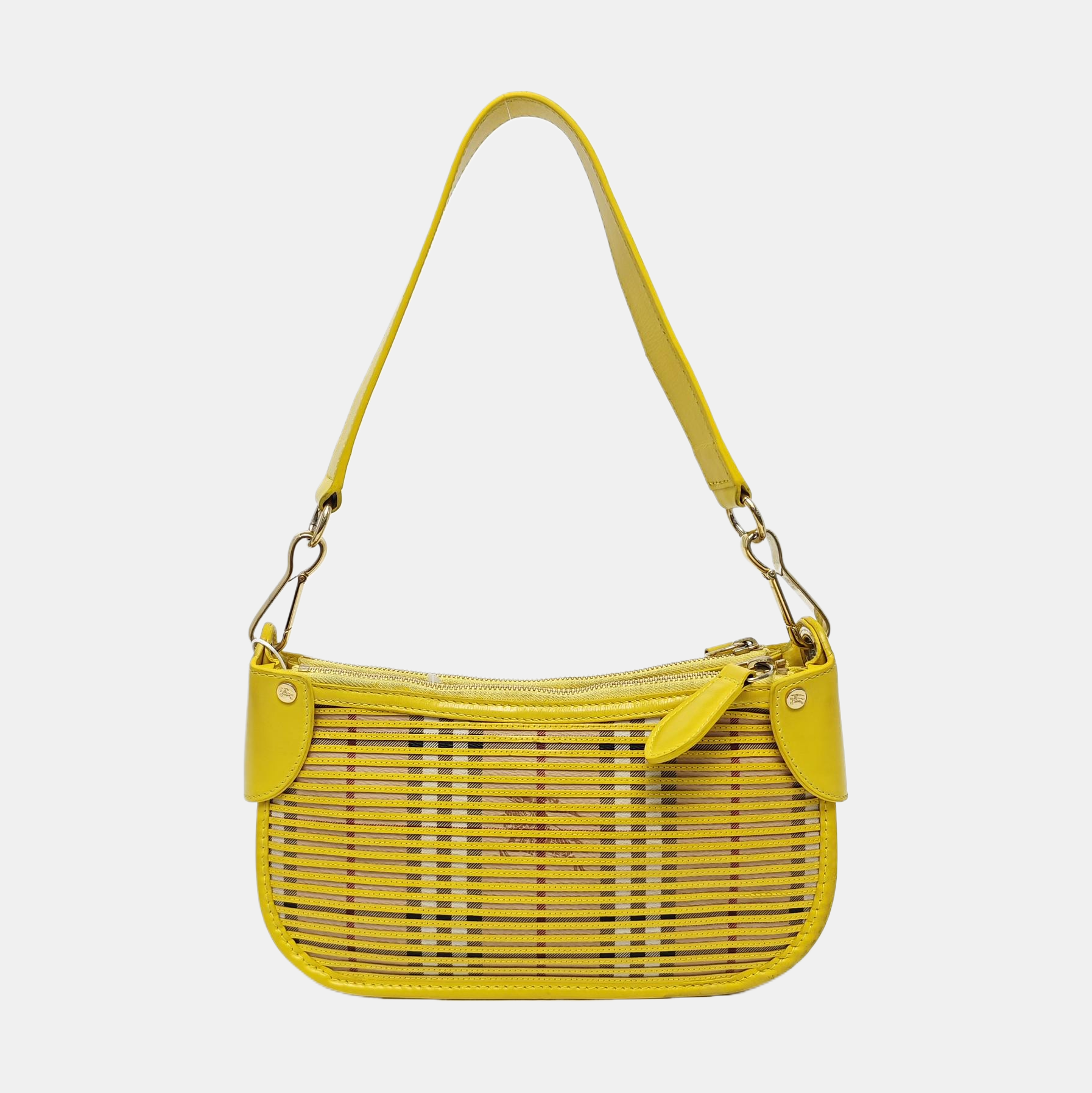 Coated Canvas Top Handle Bag Yellow