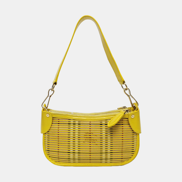 Coated Canvas Top Handle Bag Yellow