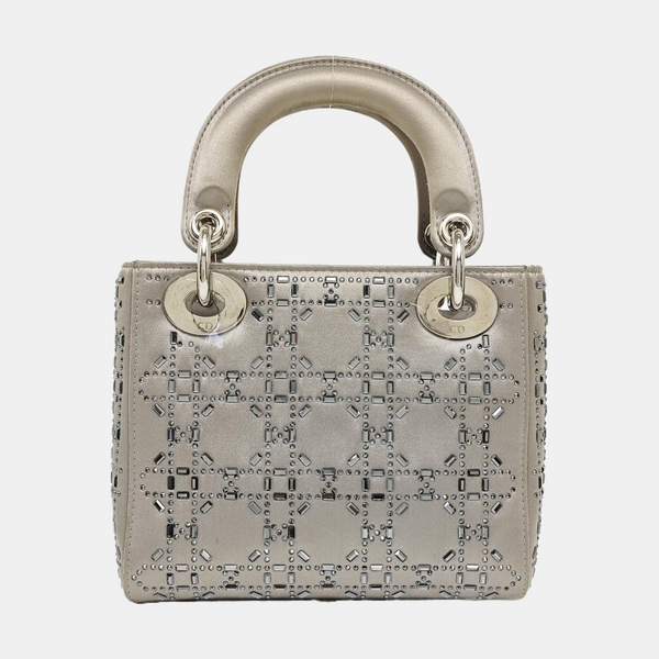 Lady Dior Mini Calfskin Gray