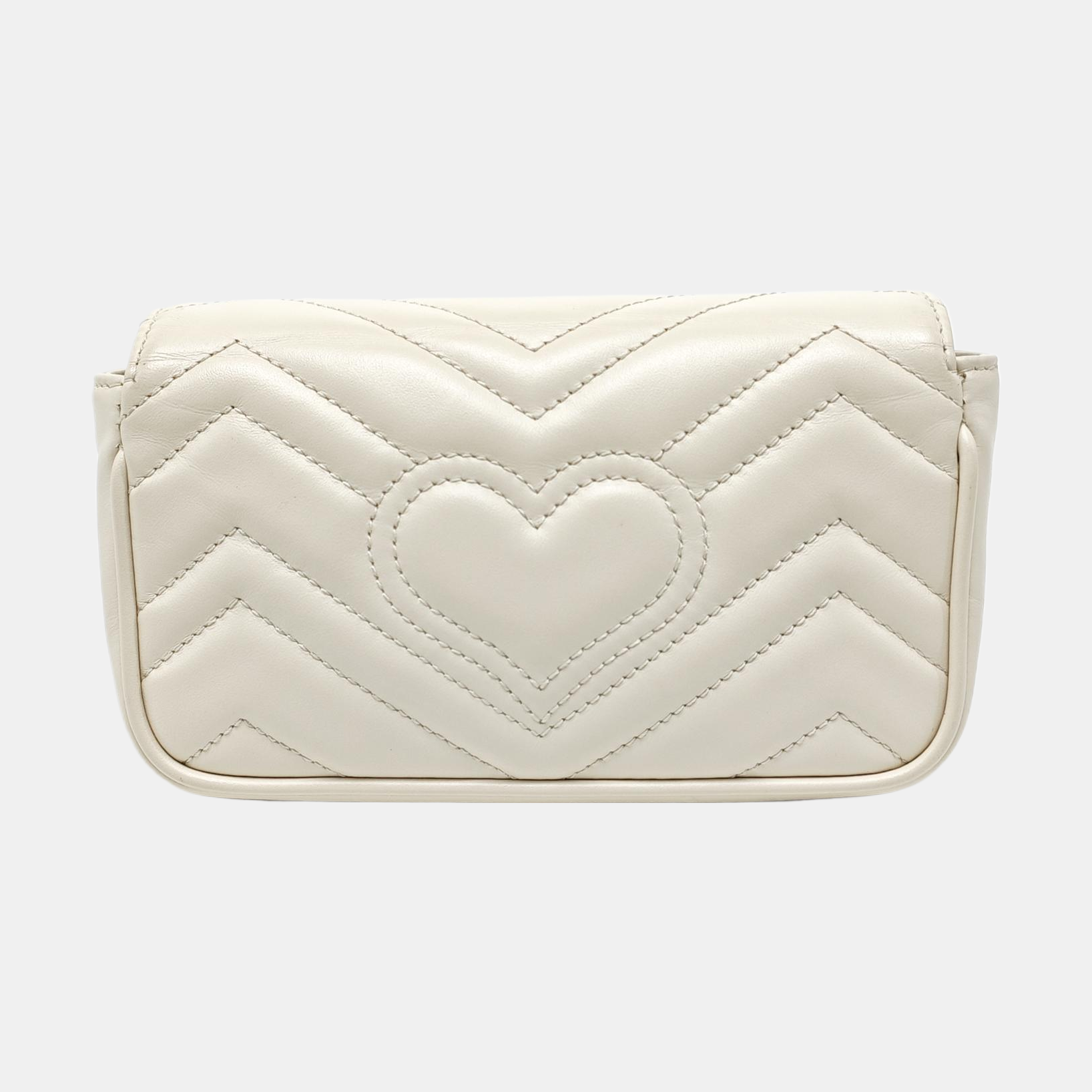 GG Marmont Mini Quilted Calfskin White