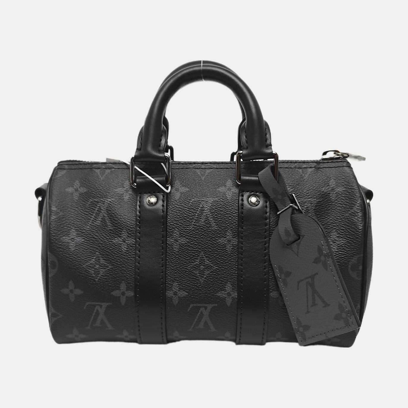 KEEPALL 25 Monogram Coated Canvas Black