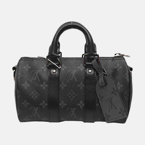 KEEPALL 25 Monogram Coated Canvas Black