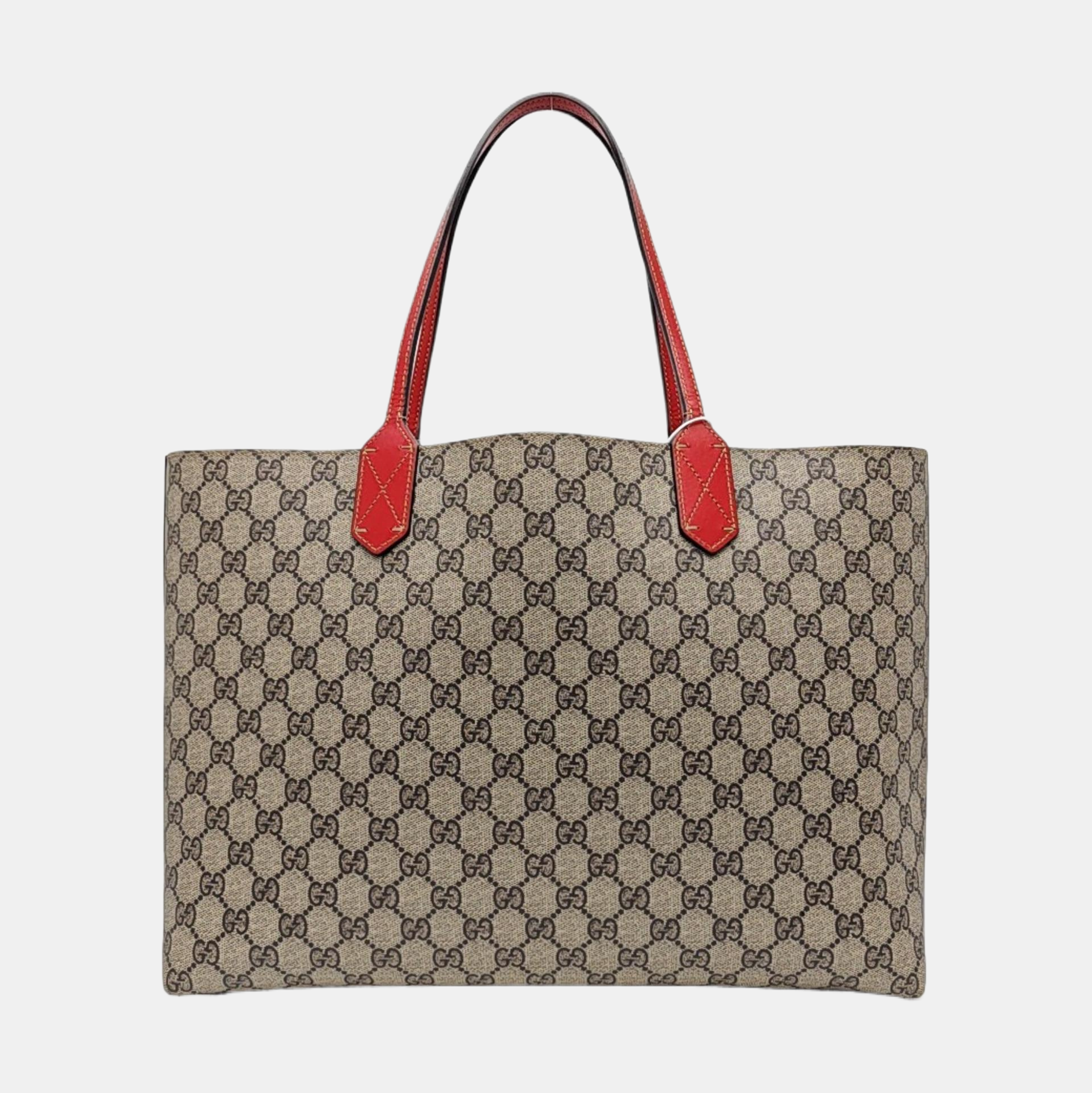 Monogram Coated Canvas Tote Bag Medium Beige
