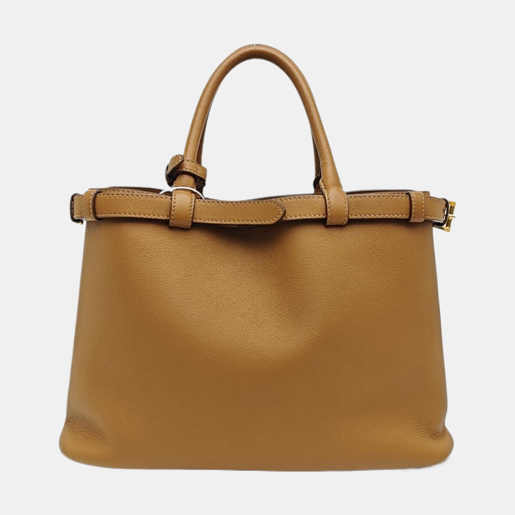 Calfskin Tote Bag Medium Brown
